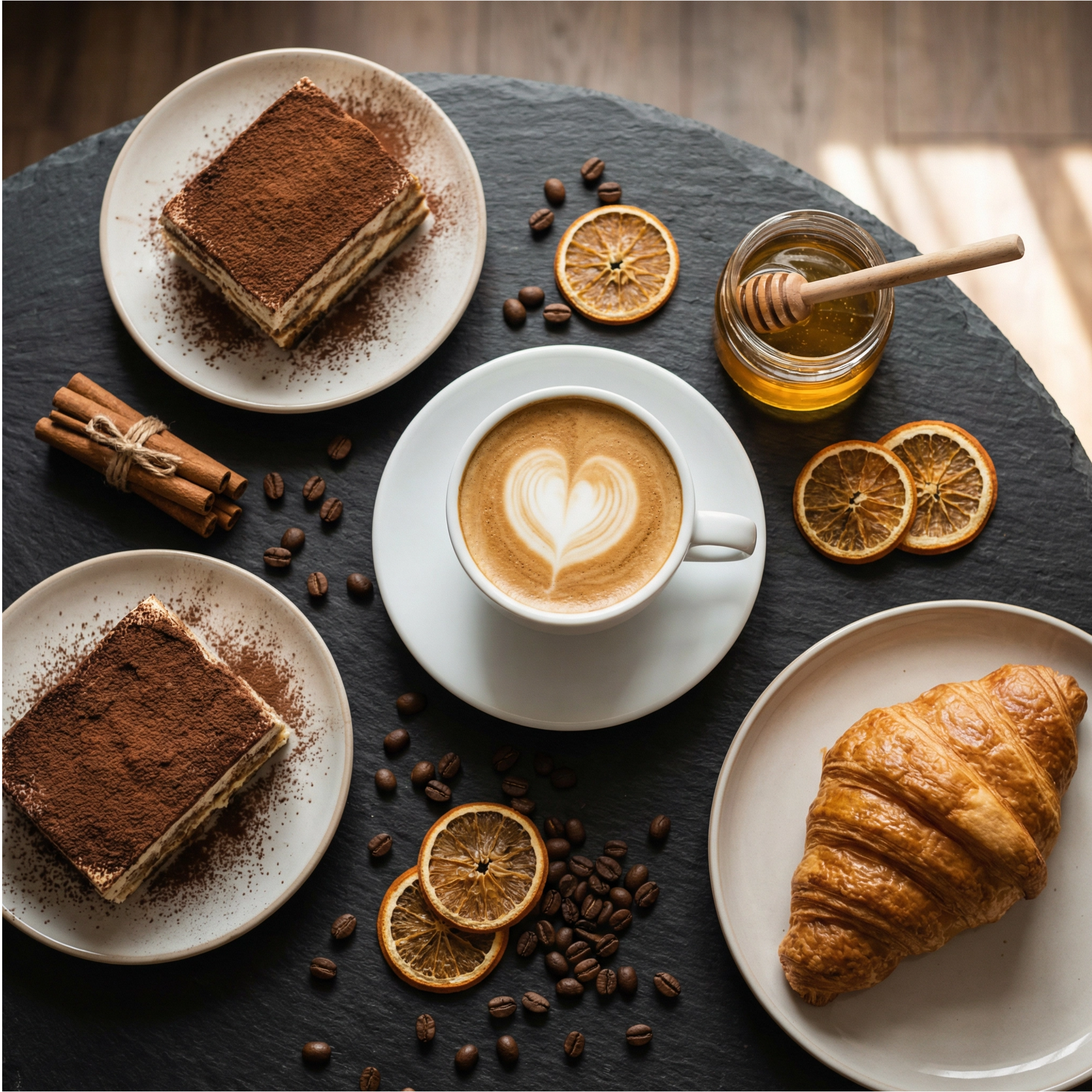 Coffee and desserts photography